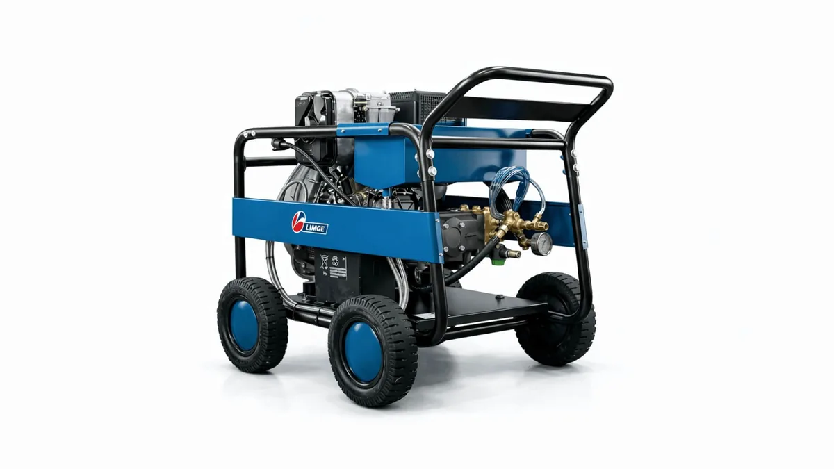 Hidrolimpiadora autónoma diésel Serie AFD/H Hatz con chasis tubular y cuatro ruedas