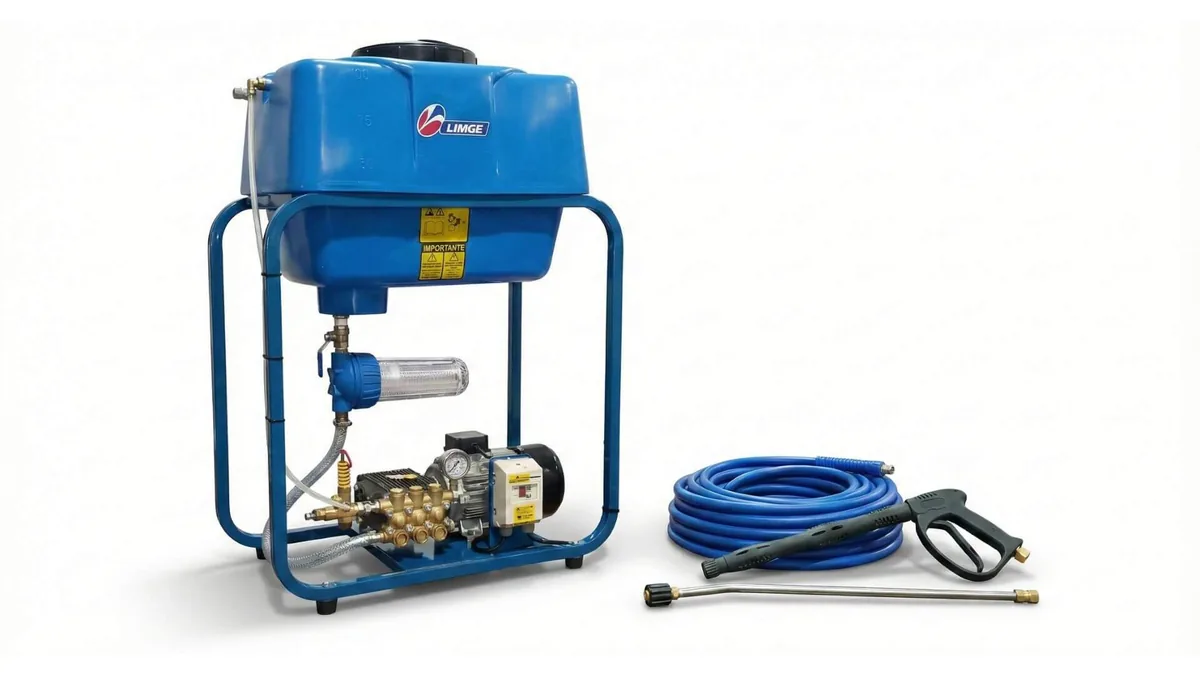 Sistema de humidificación industrial Serie EH con depósito elevado, bomba y manguera