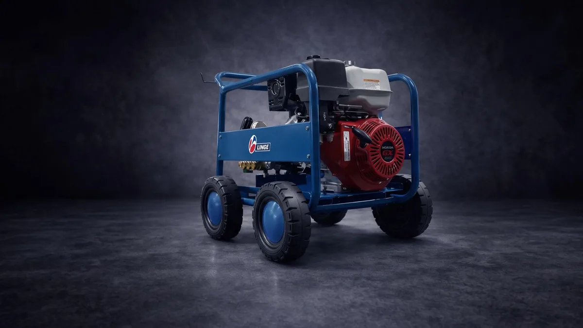 Hidrolimpiadora industrial de gasolina Serie NIÁGARA con motor Honda y cuatro ruedas