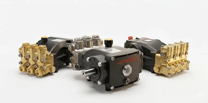 Motores, bombas y accesorios Hawk e Interpump para hidrolavadoras industriales LIMGE